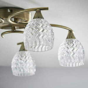 Endon Boyer 5-Light Brass Glass Ceiling Light 41cm G9 Dimmable small 4