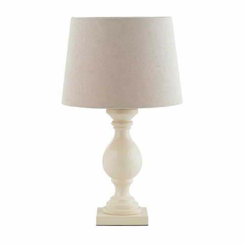 Check Standing Lamp Endon Marsham Beige Cream Wood Fabric E14 48cm