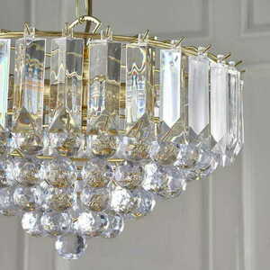 Endon Fargo 3-Light Brass Pendant Lamp Ø39cm Transparent Gold small 4