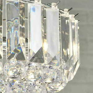 Endon Fargo 3 Light Chrome Pendant Light, 39cm, Steel Acrylic small 4