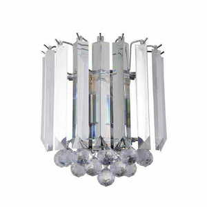 Endon Fargo 2-Light Transparent Silver Wall Light 28cm E14 IP20 small 1