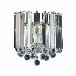 Endon Fargo 2-Light Transparent Silver Wall Light 28cm E14 IP20 small 0