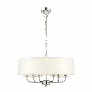 Nixon Endon 6-Light White Chrome Crystal Pendant Light 55cm small 0