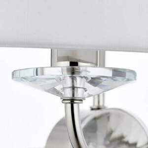 Endon Nixon 2 Light Wall Light White Nickel Crystal Fabric E14 small 1