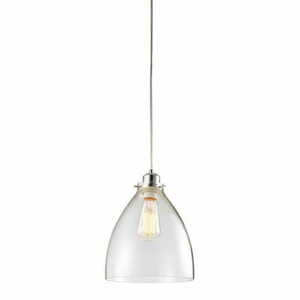 Endon Elstow 60874 Clear Glass Pendant Shade with Chrome Trim, 22 cm small 2