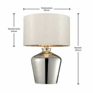 Endon Waldorf 61198 table lamp – chrome, ivory shade, 47 cm small 1
