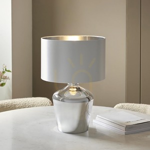 Endon Waldorf 61198 table lamp – chrome, ivory shade, 47 cm small 4
