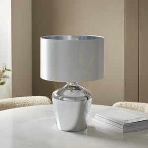 Endon Waldorf 61198 table lamp – chrome, ivory shade, 47 cm small 5