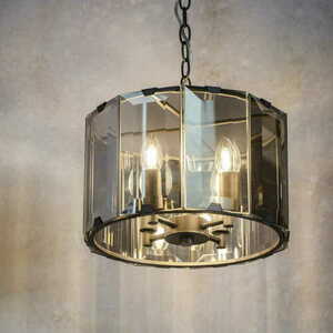 Endon Clooney 4 Light Smoky Glass Pendant Light 61281 small 1
