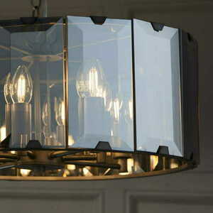 Endon Clooney 8 Light Smoky Glass Pendant Light 50cm E14 61294 small 3
