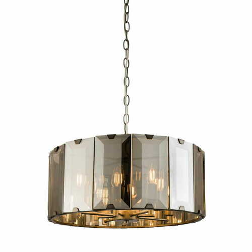 Check Endon Clooney 8 Light Smoky Glass Pendant Light 50cm E14 61294