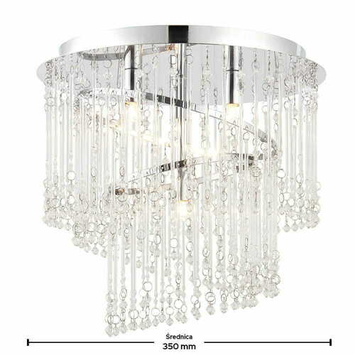 Check Endon Camille 4-Light Chrome Glass Ceiling Light 68698