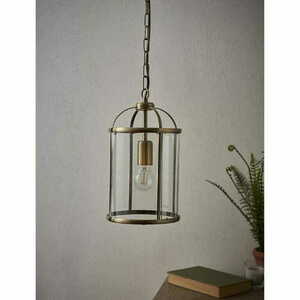 Endon Lambeth 69454 Antique Brass and Clear Glass Pendant Light, 20 cm, E27 small 3