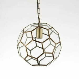 Pendant Light Endon Miele Brass Glass 37cm E27 Dimmable 69784 small 1