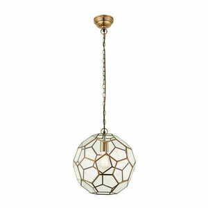 Pendant Light Endon Miele Brass Glass 37cm E27 Dimmable 69784 small 0