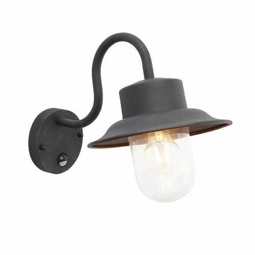 Check Endon Chesham Black PIR Motion Sensor Wall Light 70331