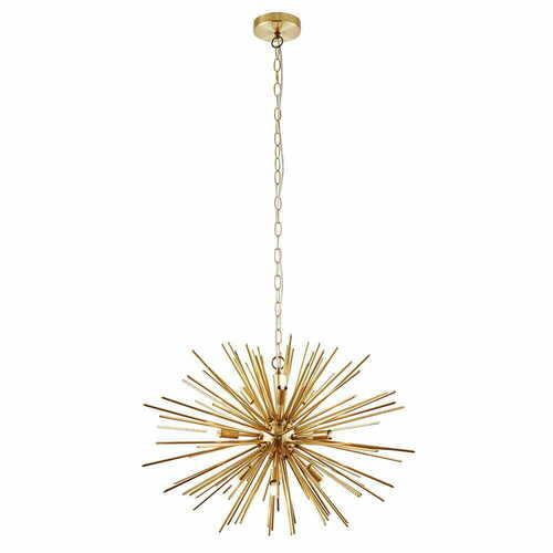 Check Endon Orta 9-Light Brass Pendant Lamp 62cm