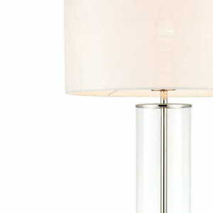 Standing Lamp Endon Lessina Silver Vintage White Fabric Glass E27 70600 small 3
