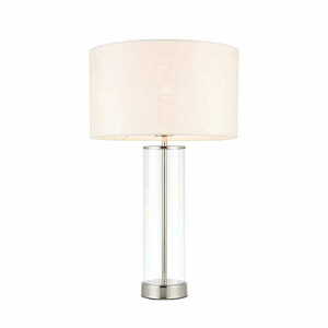 Standing Lamp Endon Lessina Silver Vintage White Fabric Glass E27 70600 small 0