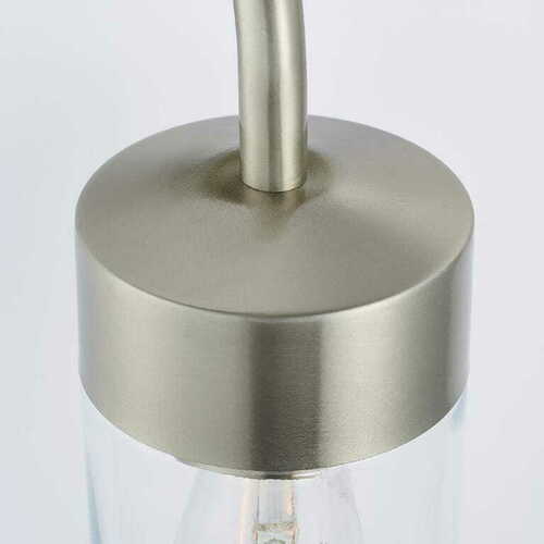 Check Endon North Silver Glass IP44 E27 Wall Light 71184