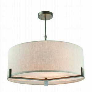 Endon Hayfield 3-Light Beige Fabric Pendant Lamp 72635 small 5