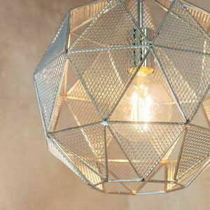 Endon Armour Chrome Steel Pendant Light 32cm E27 72817 small 2