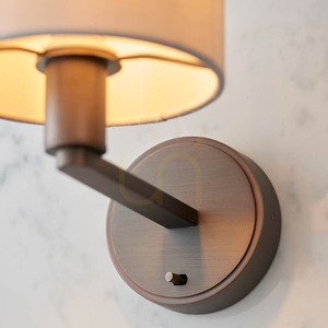 Endon Daley 73018 E14 Wall Light – Dark Antique Bronze, Cream Fabric Shade small 4