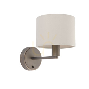 Endon Daley 73018 E14 Wall Light – Dark Antique Bronze, Cream Fabric Shade small 7