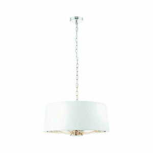 Harvey Endon 3 Light Pendant White Nickel 50cm Steel Fabric small 1
