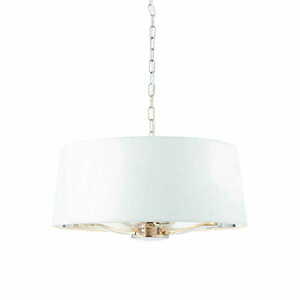 Harvey Endon 3 Light Pendant White Nickel 50cm Steel Fabric small 0