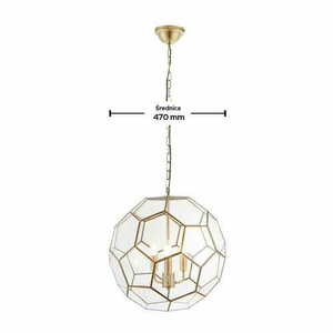 Endon Brass Glass 3-Light Pendant Lamp 47cm</final small 3