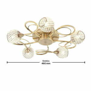 Endon Aherne Brass Glass 5-Light Ceiling Light 73757 small 2