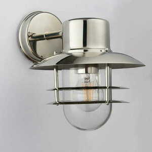 Outdoor Wall Lamp Endon Jenson Stainless Steel Silver IP44 E27 25cm 74703 small 1