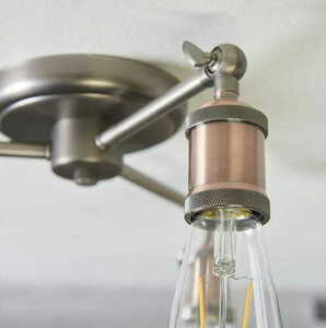 Endon Hal 3 Light Industrial Ceiling Light Copper Silver Steel E27 76124 small 2