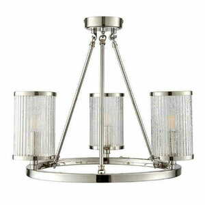 Endon Easton 76261 3-Light Ceiling Light Nickel Glass 48cm small 1