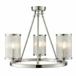Endon Easton 76261 3-Light Ceiling Light Nickel Glass 48cm small 0