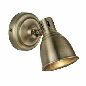 Endon Westbury Antique Brass Adjustable GU10 Wall Spotlight 76277 small 0