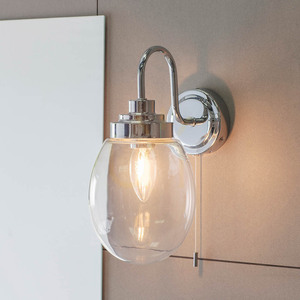 Endon Hampton Chrome Glass E14 IP44 Wall Light 76304 small 3