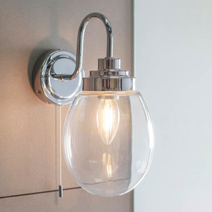 Endon Hampton Chrome Glass E14 IP44 Wall Light 76304 small 4