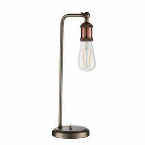 Endon Hal Standing Lamp Copper Silver Steel Industrial E27 45cm 76339 small 1