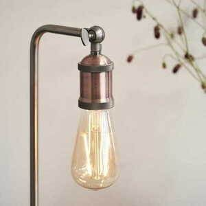 Endon Hal Standing Lamp Copper Silver Steel Industrial E27 45cm 76339 small 3