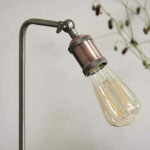 Endon Hal Standing Lamp Copper Silver Steel Industrial E27 45cm 76339 small 4