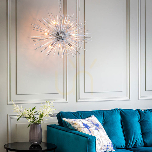 Check Endon Lena 9 Light Chrome Pendant Lamp 76350