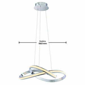 Endon Aria 76394 Chrome LED Pendant Light 66cm Dimmable small 2