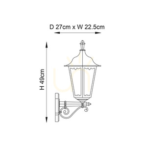 Endon Burford Black Outdoor Wall Lamp E27 IP44 Aluminium Glass 76546 small 11