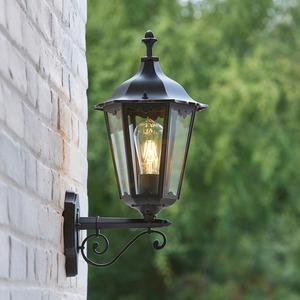 Endon Burford Black Outdoor Wall Lamp E27 IP44 Aluminium Glass 76546 small 6
