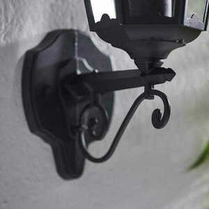 Endon Burford Black Outdoor Wall Lamp E27 IP44 Aluminium Glass 76546 small 2