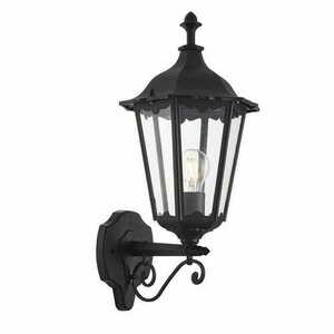Endon Burford Black Outdoor Wall Lamp E27 IP44 Aluminium Glass 76546 small 0