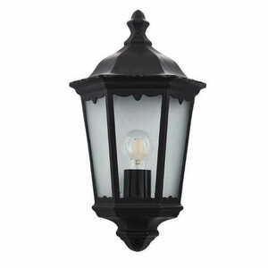 Endon Burford Black Glass E27 IP44 Dimmable Wall Light 76547 small 1