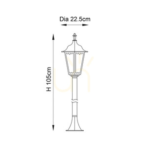 Endon Burford 76550 black outdoor post light, E27, 105 cm small 4